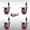 Service Caster 3.5'' SS Red Poly Swivel 1'' Expanding Stem Caster Set Total Lock Brake, 4PK SCC-SSEXTTL20S3514-PPUB-RED-1-4 - alternate 2